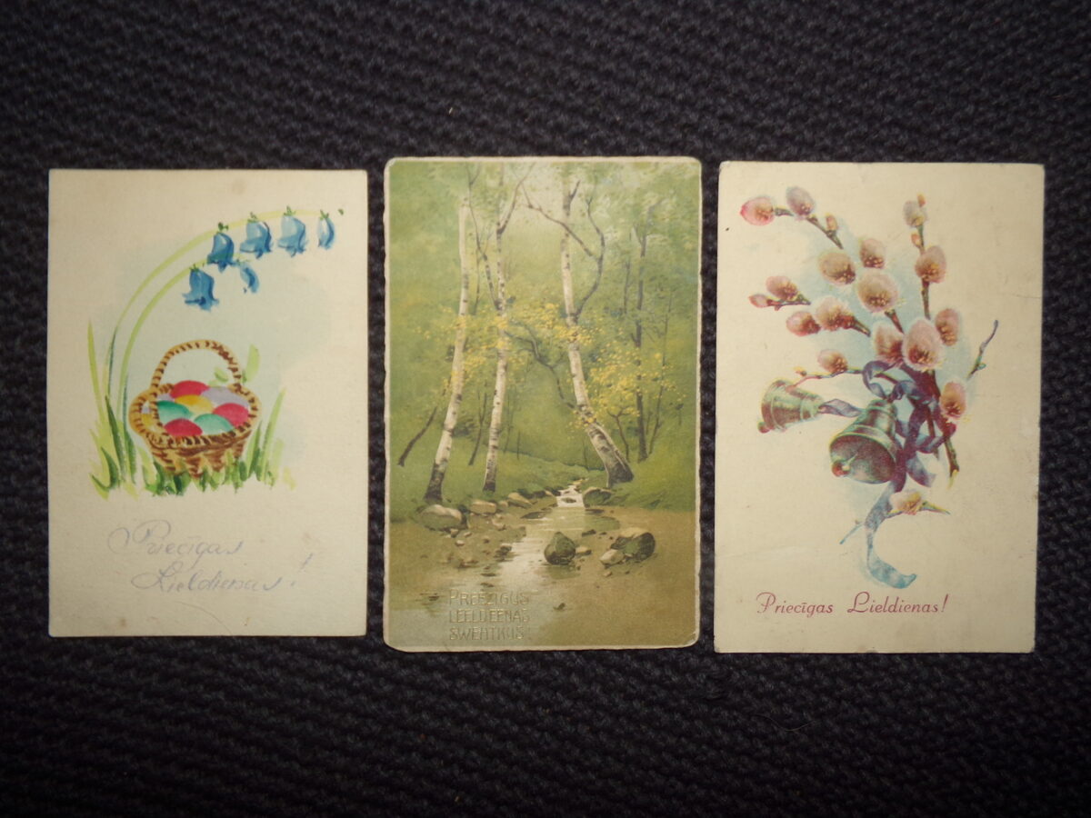 №164. Три пасхальные открытки. Латвия. 1920-30 года.