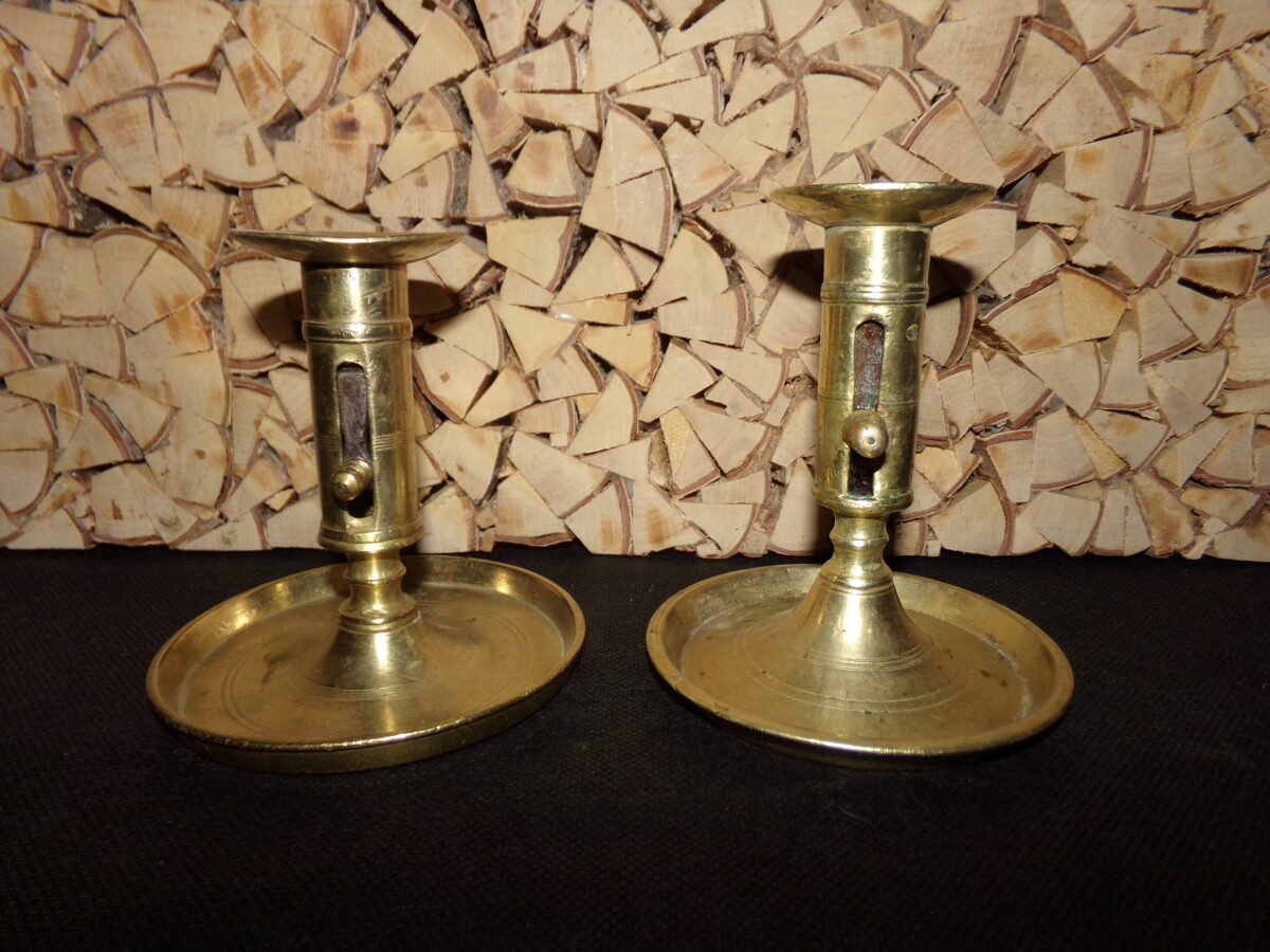 Два подсвечника с рычагами для удаления свечного огарка. Бронза. 19 век.