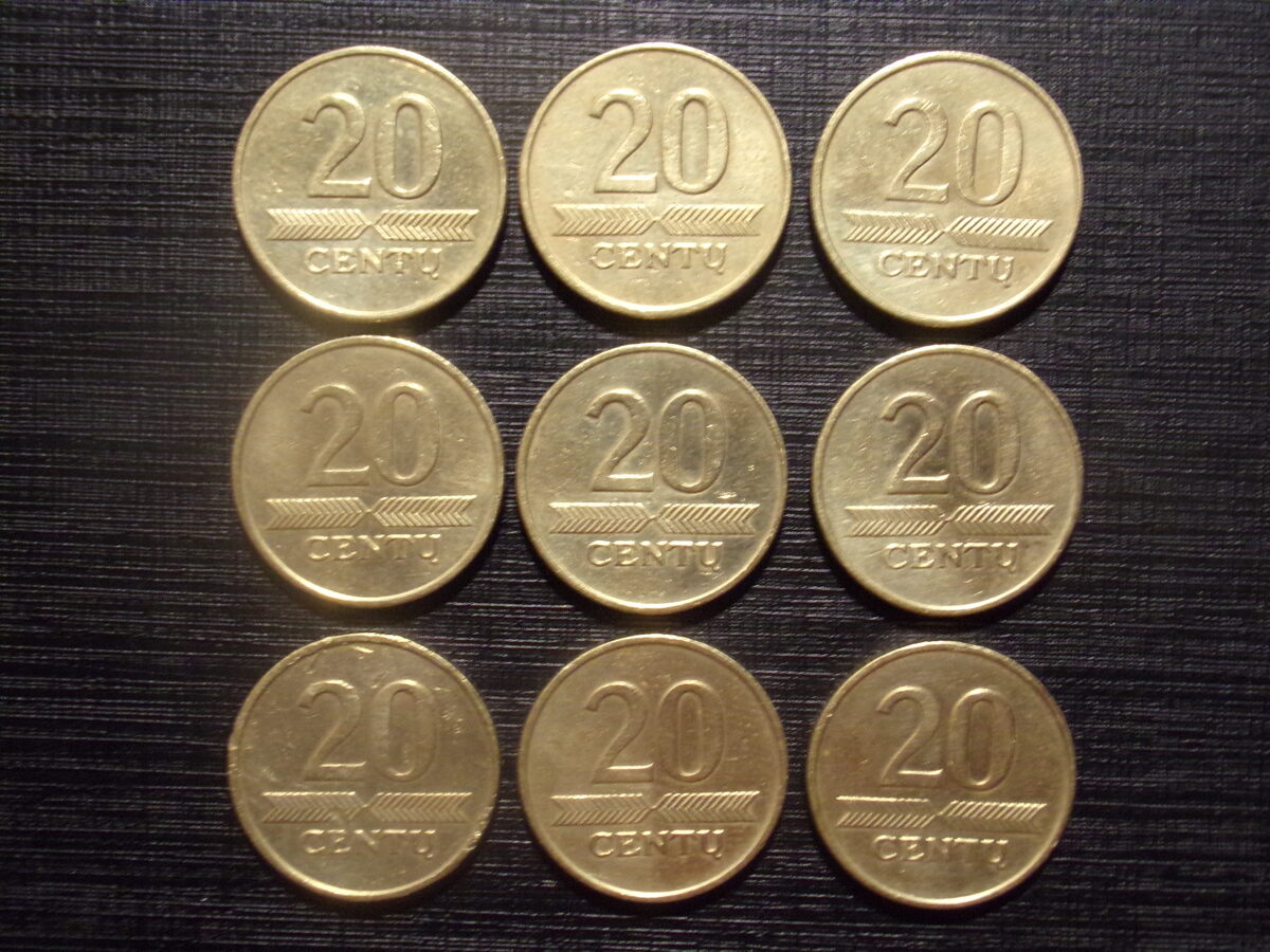 №122. 20 центов. 1997 год. Литва.