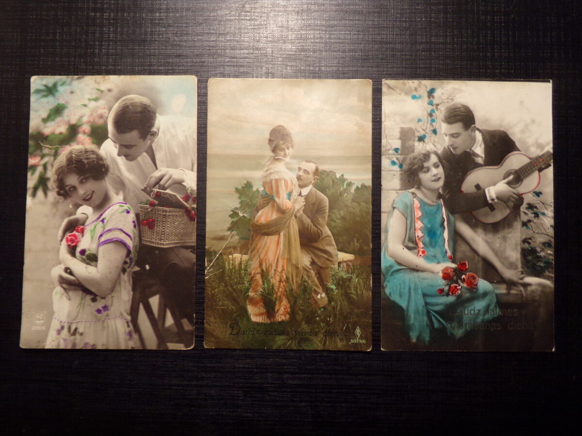 №134. Три поздравительные фотооткрытки. Латвия. 1927-28-30 года.
