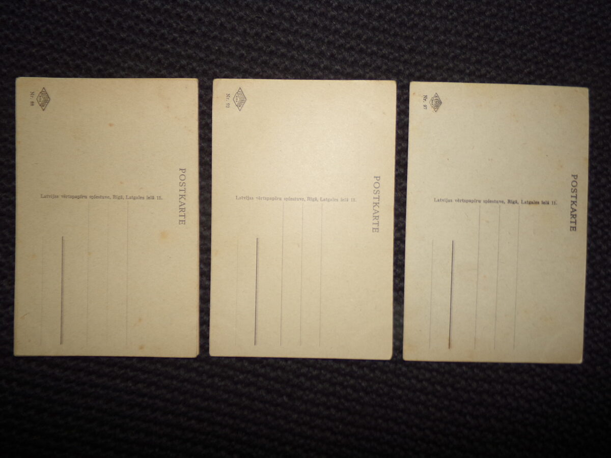 №166. Три открытки из серии виды Латвии времен немецкой оккупации 1941-44 года.
