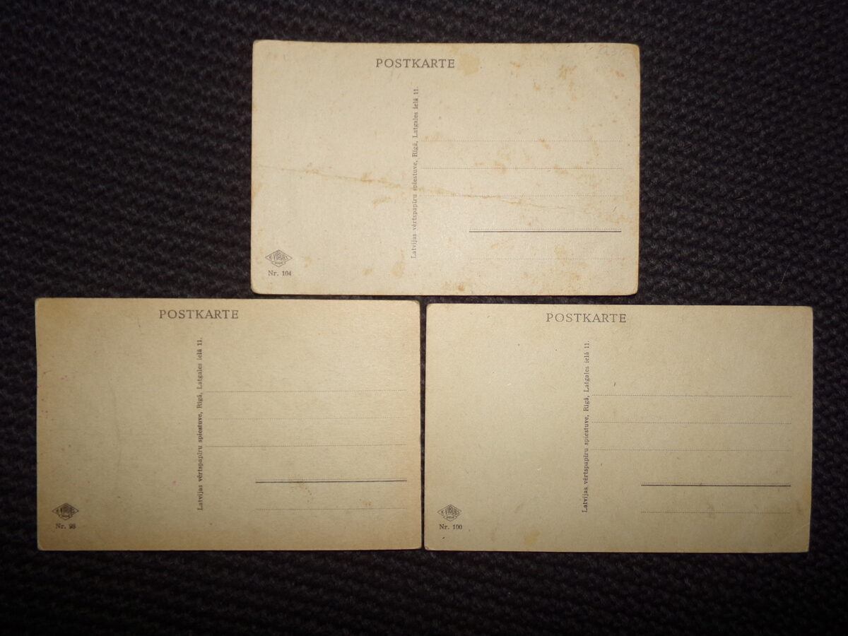 №167. Три открытки из серии виды Латвии времен немецкой оккупации. 1941-44 года.