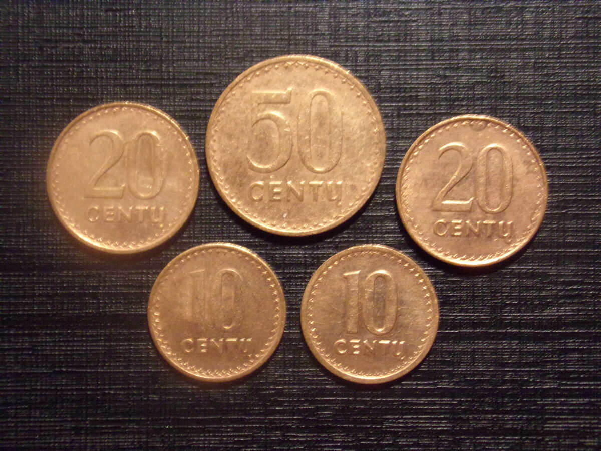№125. 50 центов, 20 центов и 10 центов. 1991 год. Литва.