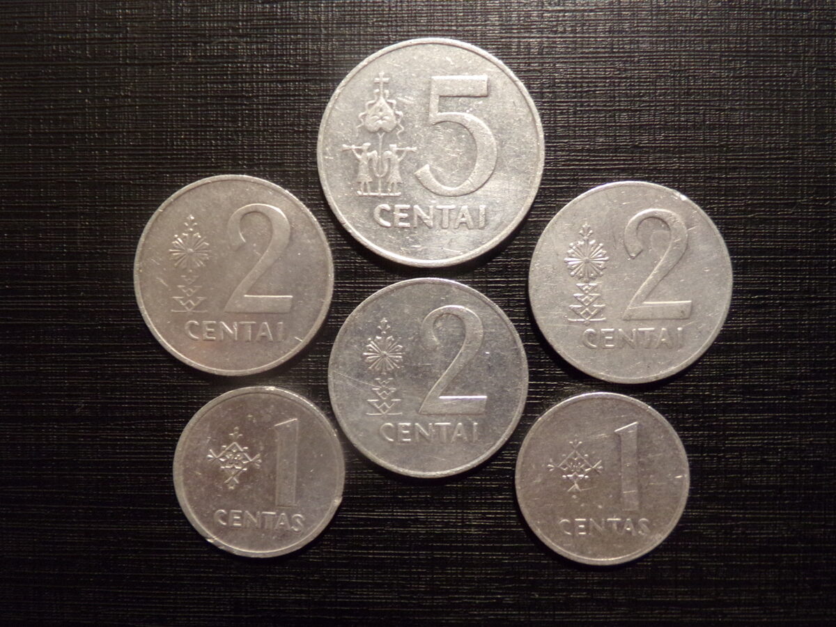 №126. 5 центов, 2 цента и 1 цент. 1991 год. Литва.
