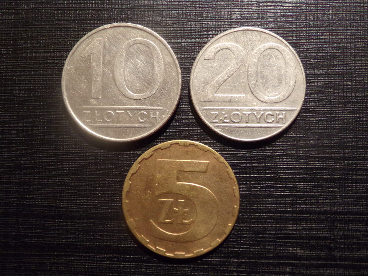 №107. 10 злотых 1988 год. 20 злотых 1989 год. 5 злотых 1983 год. Польша.