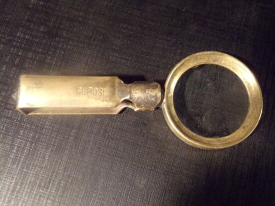 Бронзовая складная лупа DEPOSE. 19 век.