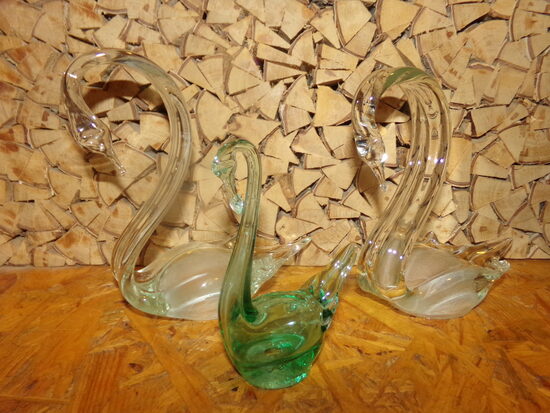 №100. Три стеклянных лебедя времен СССР.