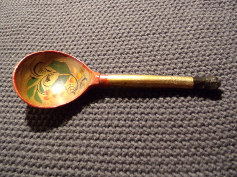 Расписная деревянная ложка. СССР. 1970-тые года.