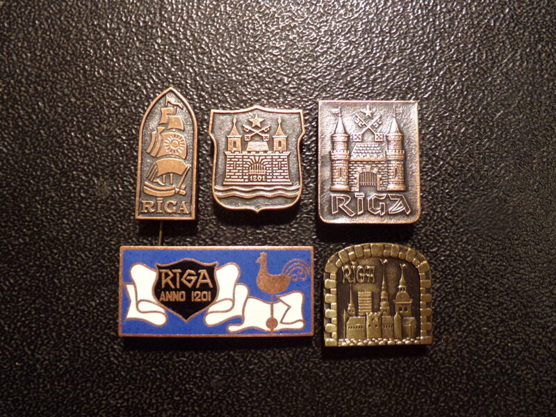 №24. 5 значков времен Советской Латвии. Рига.