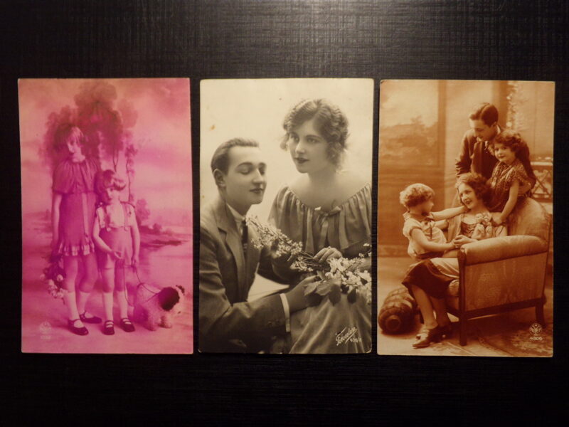 №209. Открытки производства Италии и Франции, прошедшие почту Латвии в 1920-тых годах.