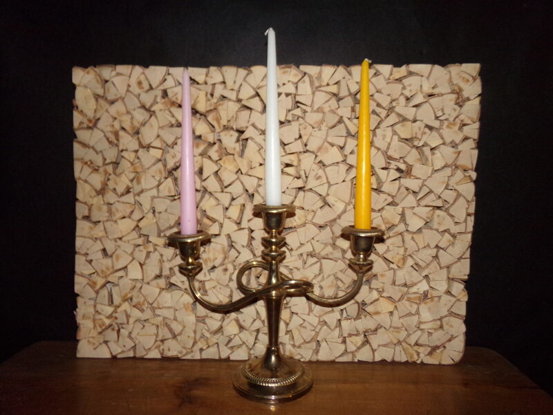 Бронзовый подсвечник на три свечи. Середина 20 века.