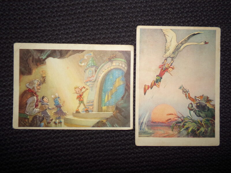 №174.Открытое письмо. Иллюстрации к сказке "Золотой Ключик". Художник Л. Владимирский. ИЗОГИЗ. 1955 год.