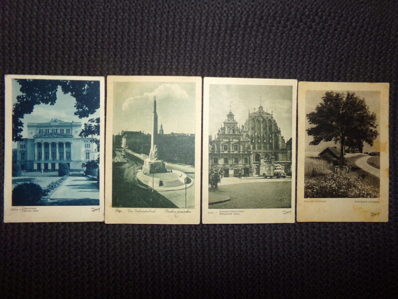 №28. Четыре открытки с видами Риги и Латвии. 1943 год. Немецкая оккупация.