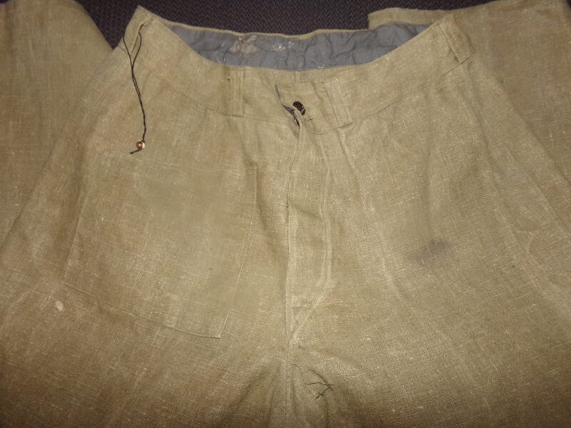 №93. Штаны армейские. СССР. Середина 20 века. Длинна 96 см. Окружность в поясе 80 см.