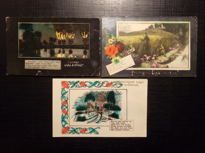 №198. Три открытки праздник Лиго. Латвия. 1920-30 года.