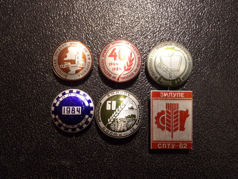 №29. 6 значков времен Советской Латвии. Зилупе.