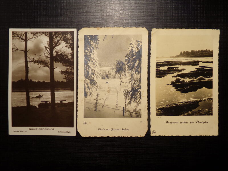 №203.  Виды Латвии. 1930-тые года. Река Гауя. Вид с горы Гайзиньш. Даугава возле Плявиняс.