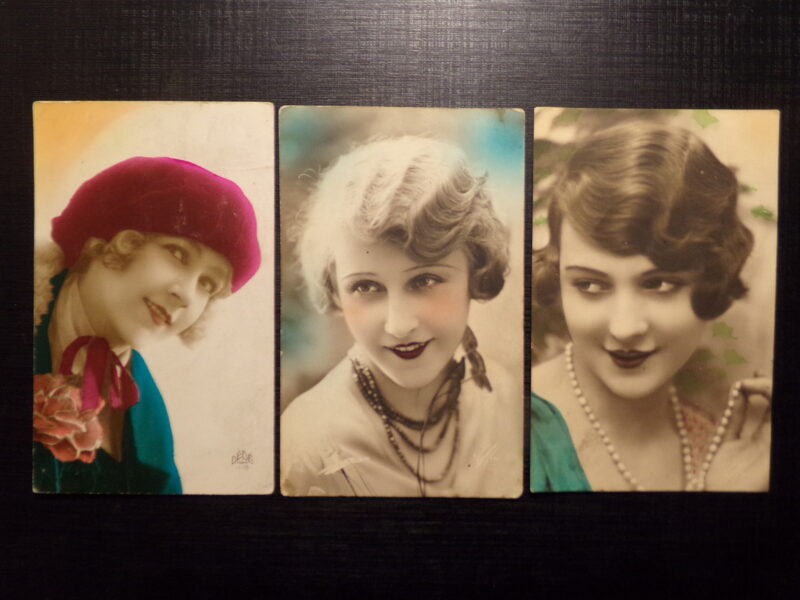 №210. Открытки производства Франции прошедшие почту Латвии в 1930-тых годах.