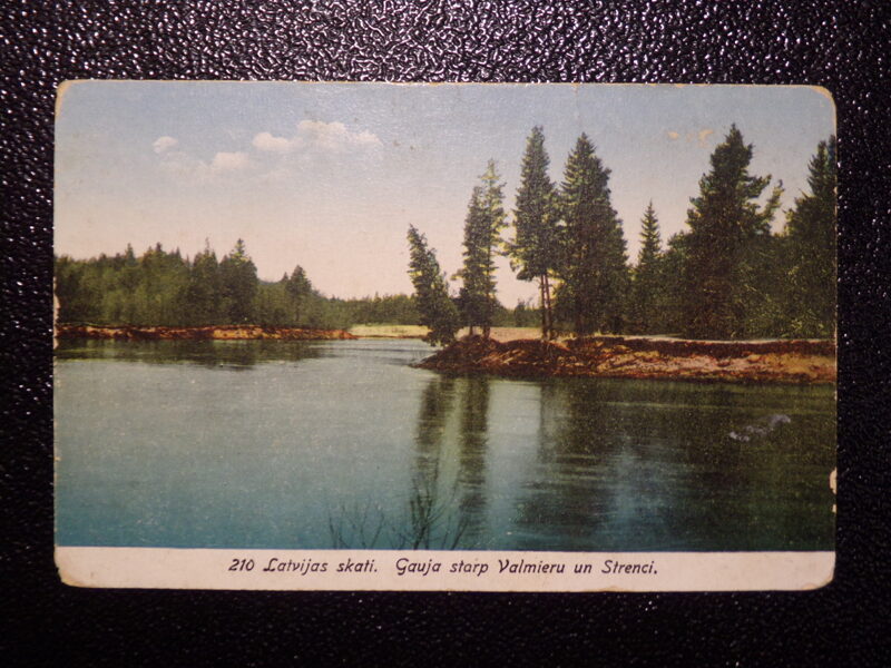 №49. Открытка-Виды Латвии. Река Гауя возле города Валмиера и Стренчи.  Латвия. 1930-тые года.