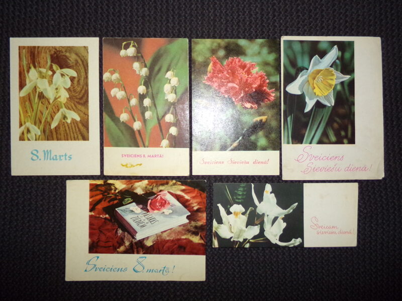 №154. Шесть открыток времен Советской Латвии. 8 Марта. 1960-тые года.