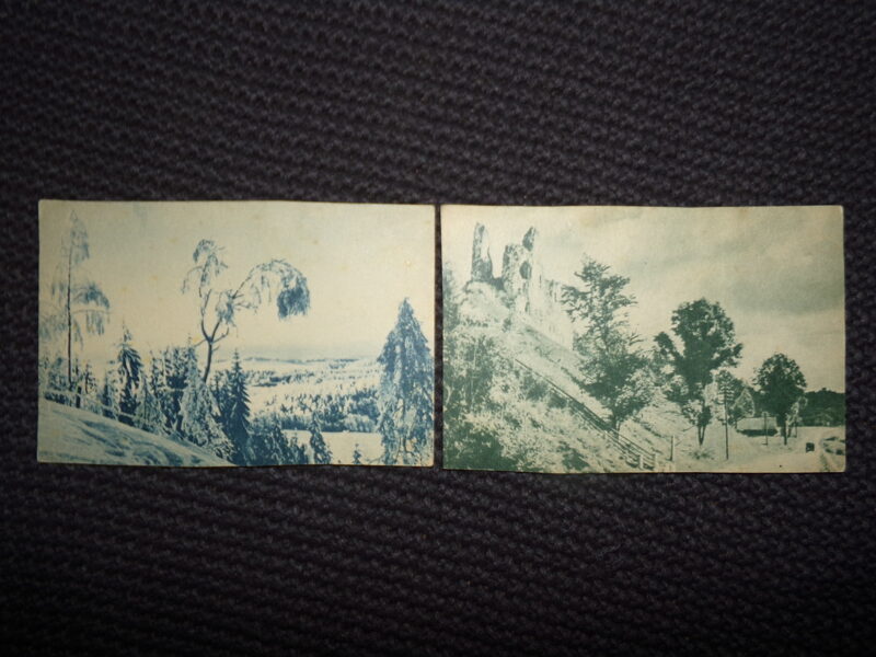 №161. Две открытки Остланд. Виды Латвии. С марками СССР. 1944 год.