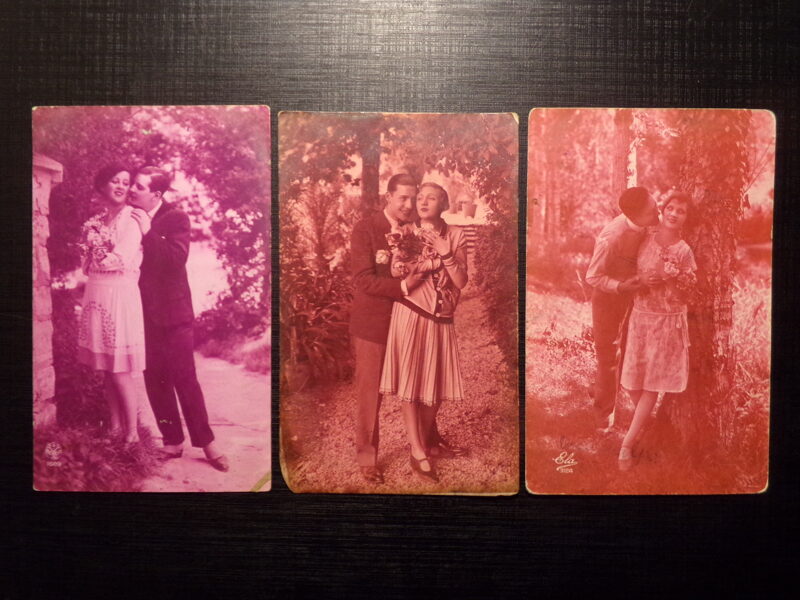 №219. Открытки производства Франции и Италии прошедшие почту Латвии в 1930-тых годах.