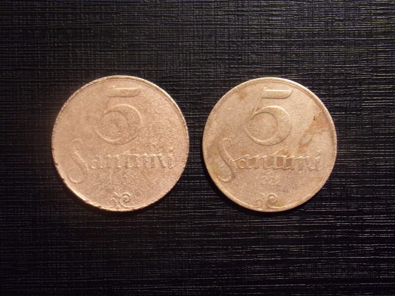 №25. Пять сантимов. 1922 год. Латвия.