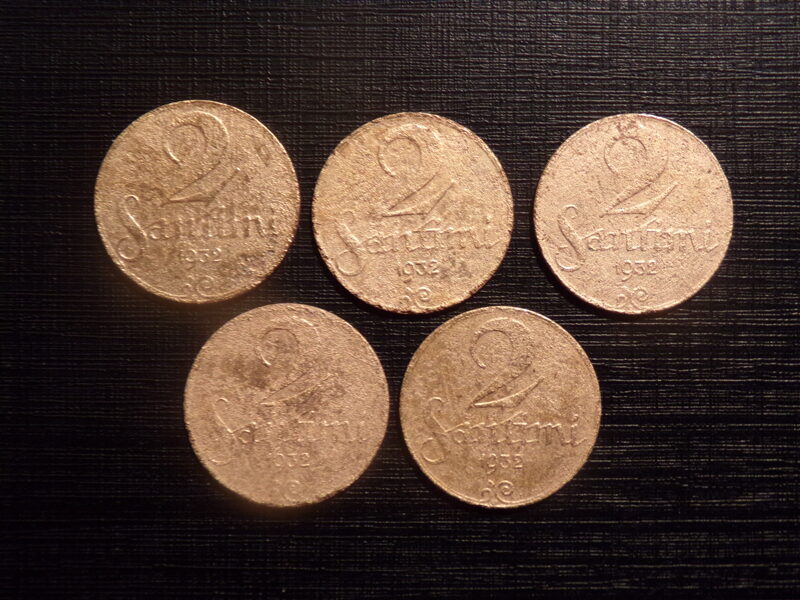 №29. Два сантима. 1932 год. Латвия.