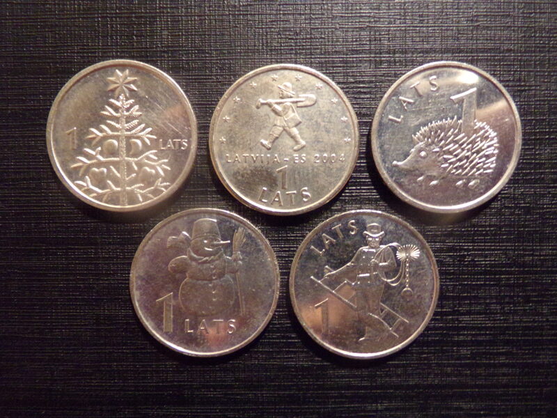 №133. Один лат. 2004-2012 года. Латвия.