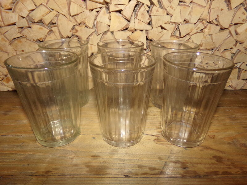 №78. 6 граненых стакана. Верхний ободок. 200 мл. СССР.