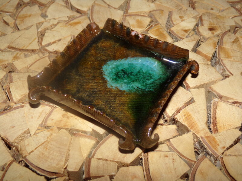 №46. Керамическая пепельница с глазурью. Авторская работа. Латвия. Середина 20 века.