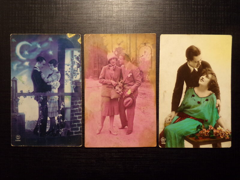 №221. Открытки производства Франции прошедшие почту Латвии в 1930-тых годах.