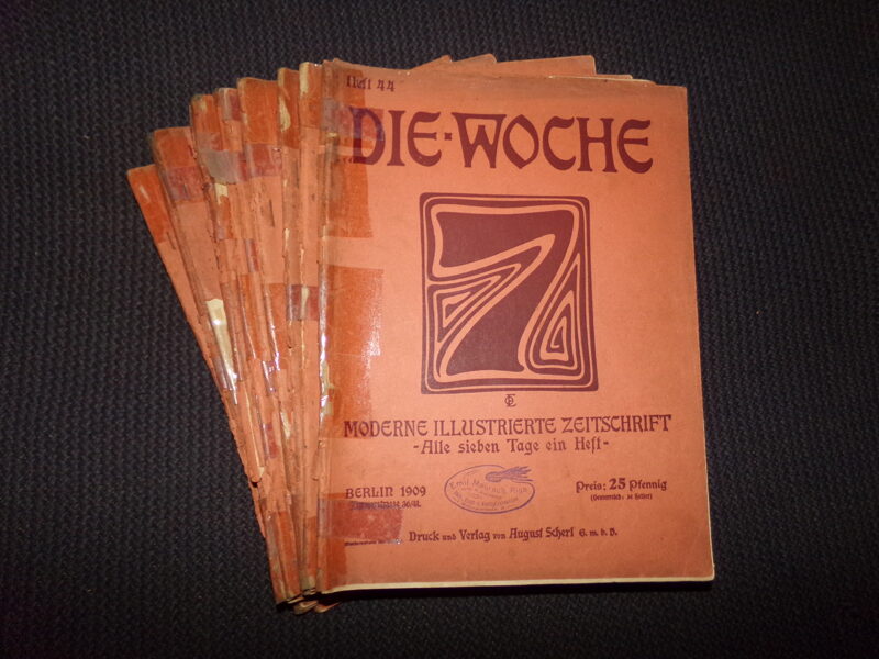 №216. Журнал "Обозрение". 13 номеров. Берлин. 1909 год. Распространялся в Риге.