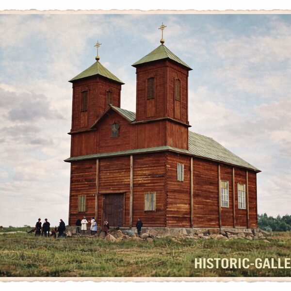 Зилупе. Католический костел. Цветная версия фотографии 1930-тых годов.
