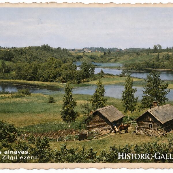 Латгальский пейзаж. Цветная версия фотооткрытки 1930-тых годов.