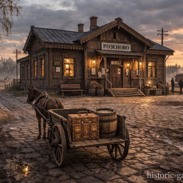 Вокзал на станции Розеново. 1900 год. Реконструкция с помощью ИИ.